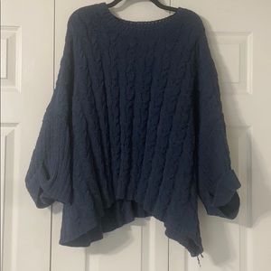 Navy oversized cable knit sweater